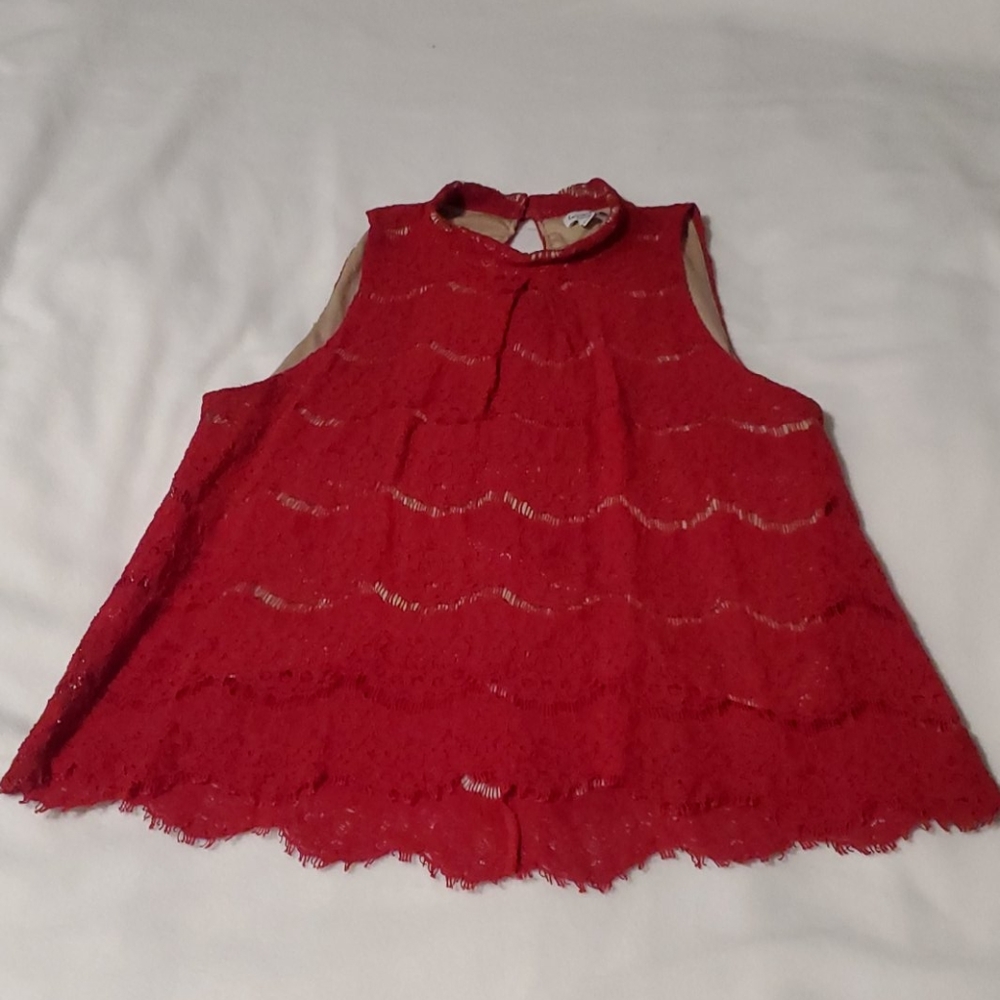 Live Fire Red Lace Top